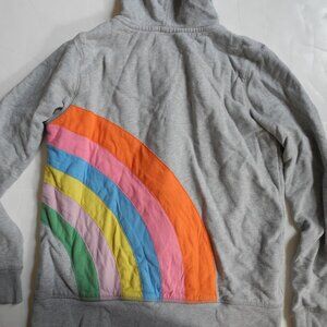 Mini Boden 9 10 11 rainbow gray zip up hoodie